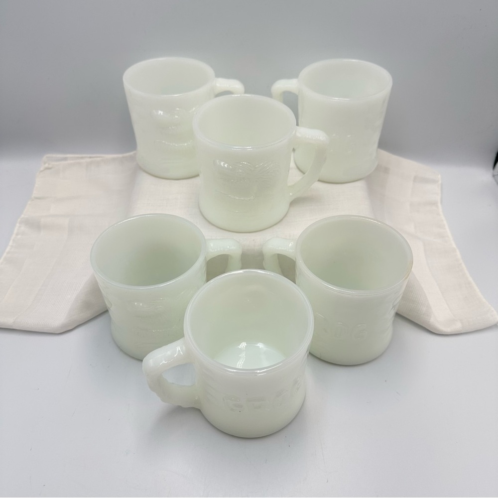 Set Of 6 B.C. Comics Grog Coffee / Tea Mugs White Johnny Hart Caveman 70’s